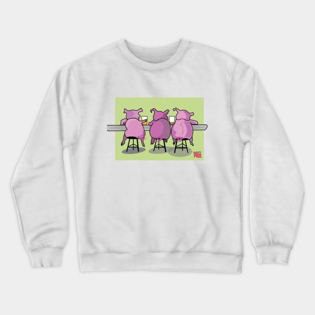 Thirsty Pigs Crewneck Sweatshirt by ByersArtLab